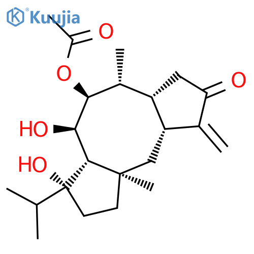 [3aR,6aα,10aα,(-)]-5α-Acetoxy-3,3aα,4,5,6,6a,7,8,9,9a,10,10a-dodecahydro-6α,7β-dihydroxy-7-isopropyl-4β,9aβ-dimethyl-1-methylenedicyclopenta[a,d]cyclooctene-2(1H)-one structure