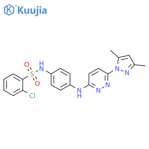 2-chloro-N-(4-{[6-(3,5-dimethyl-1H-pyrazol-1-yl)pyridazin-3-yl]amino}phenyl)benzene-1-sulfonamide structure