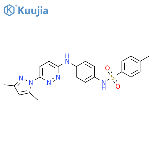 N-(4-{[6-(3,5-dimethyl-1H-pyrazol-1-yl)pyridazin-3-yl]amino}phenyl)-4-methylbenzene-1-sulfonamide structure