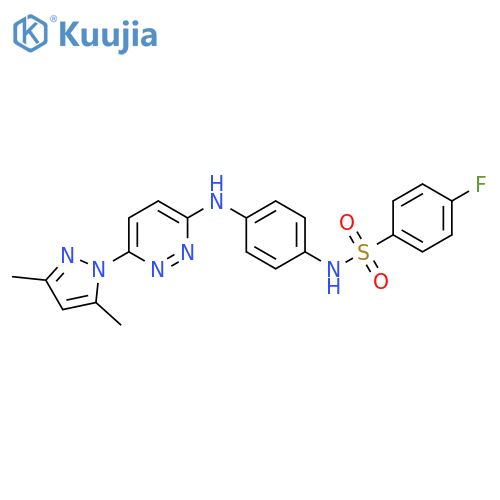 N-(4-{[6-(3,5-dimethyl-1H-pyrazol-1-yl)pyridazin-3-yl]amino}phenyl)-4-fluorobenzene-1-sulfonamide structure