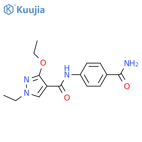 N-(4-carbamoylphenyl)-3-ethoxy-1-ethyl-1H-pyrazole-4-carboxamide structure