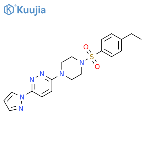 3-[4-(4-ethylbenzenesulfonyl)piperazin-1-yl]-6-(1H-pyrazol-1-yl)pyridazine structure
