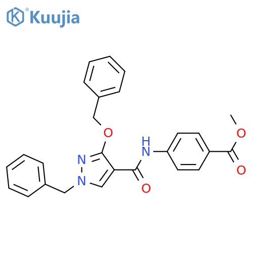 methyl 4-[1-benzyl-3-(benzyloxy)-1H-pyrazole-4-amido]benzoate structure