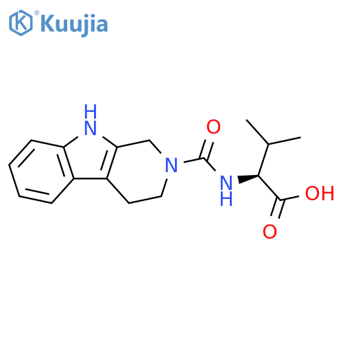 (2S)-3-methyl-2-(1,3,4,9-tetrahydropyrido[3,4-b]indole-2-carbonylamino)butanoic acid structure