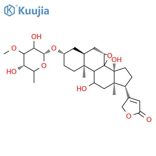 (3alpha,5beta,7alpha,8xi,9xi,11alpha)-3-[(6-deoxy-3-O-methyl-alpha-L-glycero-hexopyranosyl)oxy]-11,14-dihydroxy-7,8-epoxycard-20(22)-enolide structure