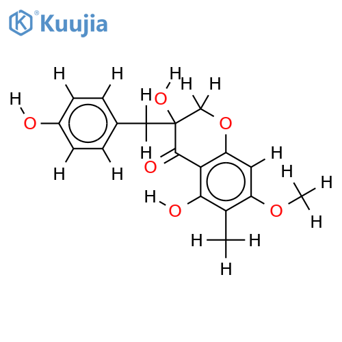 7-Me ether-3,5,7-Trihydroxy-3-(4-hydroxybenzyl)-6-mentyl-4-chromanone structure