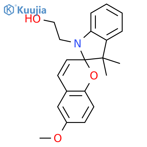 Spiro[2H-1-benzopyran-2,2'-[2H]indole]-1'(3'H)-ethanol, 6-methoxy-3',3'-dimethyl- structure