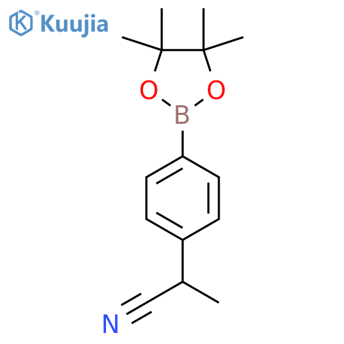 2-4-(4,4,5,5-Tetramethyl-1,3,2dioxaborolan-2-yl)-phenyl-propionitrile structure