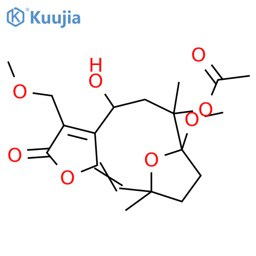 1,4-Epoxy-1,8,10,13-tetrahydroxy-5,7(11)-germacradien-12,6-olide; (1α,4β,8α,10α)-form, 1,13-Di-Me ether, 8-Ac structure