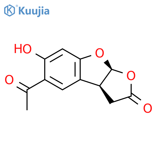 Furo[2,3-b]benzofuran-2(3H)-one, 5-acetyl-3a,8a-dihydro-6-hydroxy-, cis- structure
