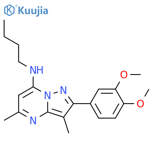 N-Butyl-2-(3,4-dimethoxyphenyl)-3,5-dimethylpyrazolo[1,5-a]pyrimidin-7-amine structure