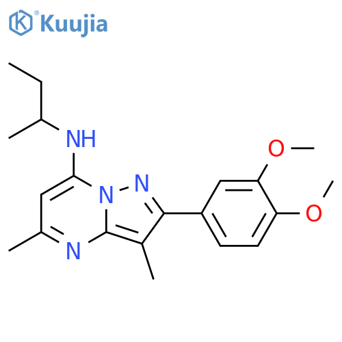 N-(butan-2-yl)-2-(3,4-dimethoxyphenyl)-3,5-dimethylpyrazolo[1,5-a]pyrimidin-7-amine structure
