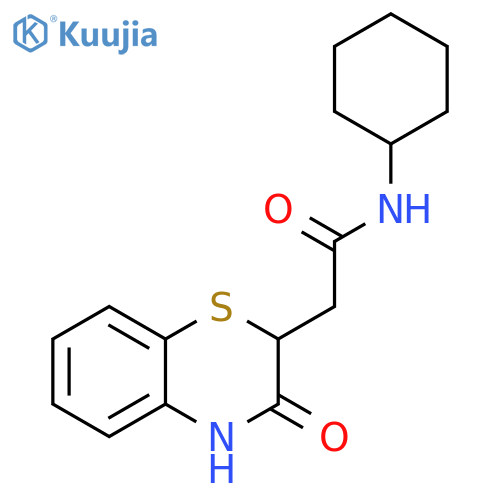 N-cyclohexyl-2-(3-oxo-3,4-dihydro-2H-1,4-benzothiazin-2-yl)acetamide structure