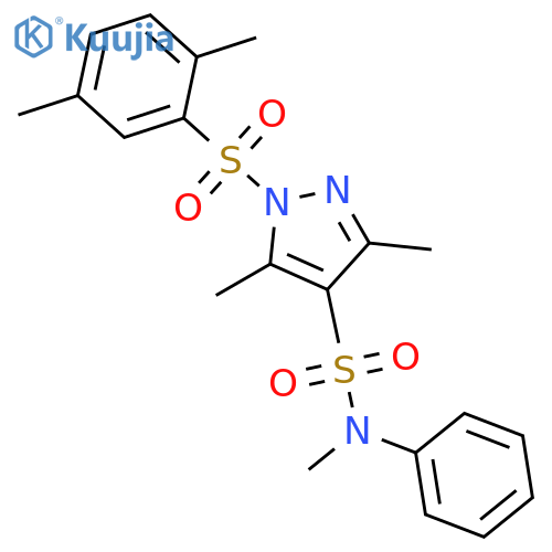 1-(2,5-dimethylbenzenesulfonyl)-N,3,5-trimethyl-N-phenyl-1H-pyrazole-4-sulfonamide structure