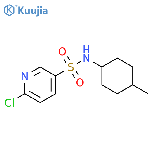 6-chloro-N-(4-methylcyclohexyl)pyridine-3-sulfonamide structure