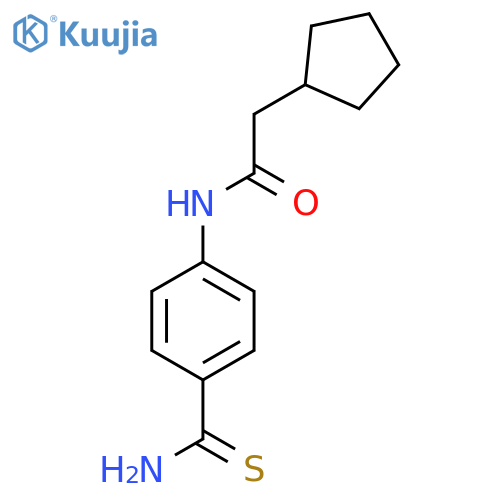 N-(4-carbamothioylphenyl)-2-cyclopentylacetamide structure