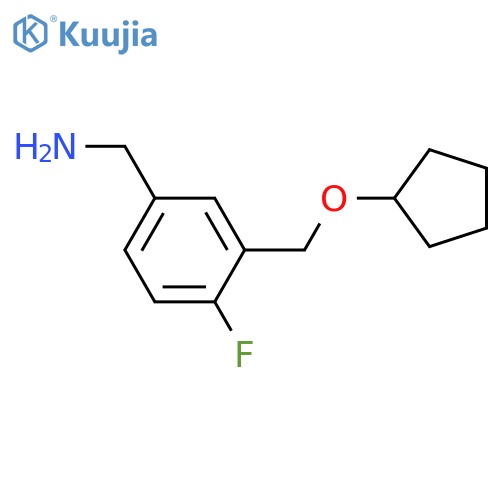 1-{3-[(cyclopentyloxy)methyl]-4-fluorophenyl}methanamine structure