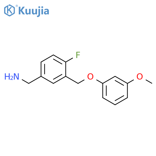 Benzenemethanamine, 4-fluoro-3-[(3-methoxyphenoxy)methyl]- structure