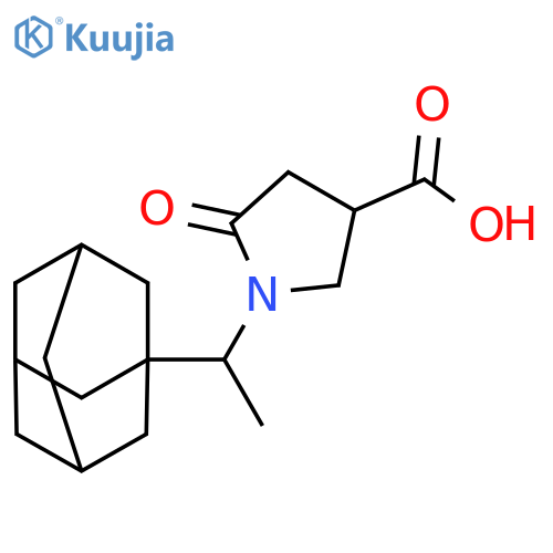 1-(1-((3r,5r,7r)-adamantan-1-yl)ethyl)-5-oxopyrrolidine-3-carboxylic acid structure