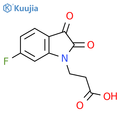 3-(6-fluoro-2,3-dioxo-2,3-dihydro-1H-indol-1-yl)propanoic acid structure