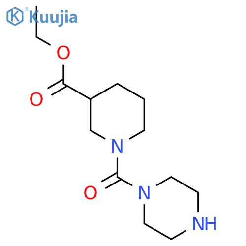 ethyl 1-(piperazine-1-carbonyl)piperidine-3-carboxylate structure