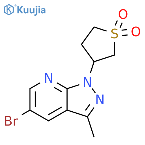 3-{5-bromo-3-methyl-1H-pyrazolo[3,4-b]pyridin-1-yl}-1λ?-thiolane-1,1-dione structure