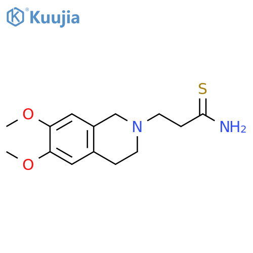 3-(6,7-dimethoxy-1,2,3,4-tetrahydroisoquinolin-2-yl)propanethioamide structure