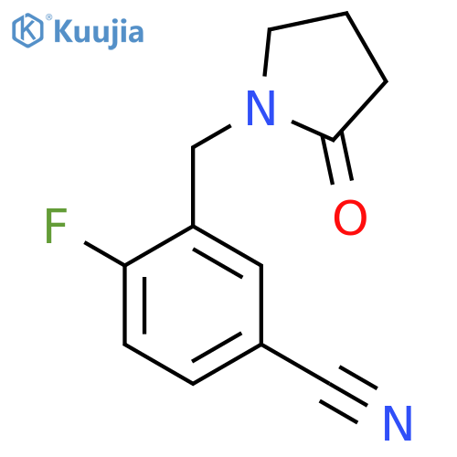 4-Fluoro-3-[(2-oxopyrrolidin-1-yl)methyl]benzonitrile structure