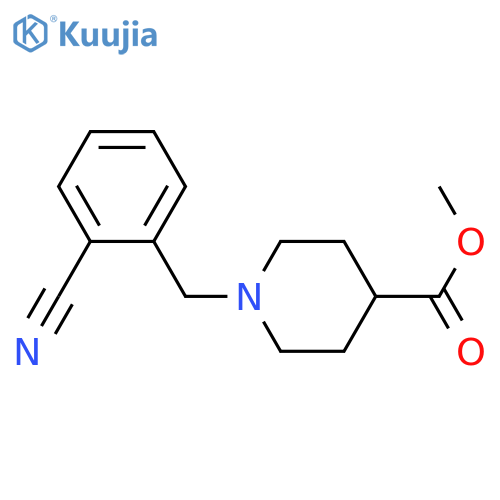 Methyl 1-[(2-cyanophenyl)methyl]piperidine-4-carboxylate structure
