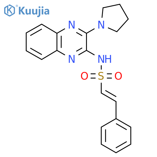 2-phenyl-N-[3-(pyrrolidin-1-yl)quinoxalin-2-yl]ethene-1-sulfonamide structure