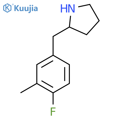 2-(4-fluoro-3-methylphenyl)methylpyrrolidine structure