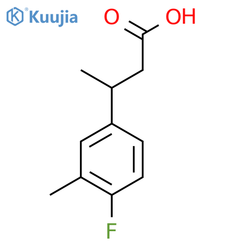3-(4-fluoro-3-methylphenyl)butanoic acid structure