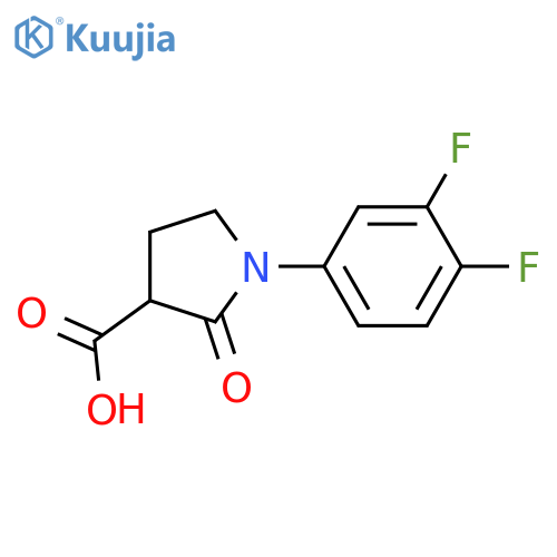 1-(3,4-difluorophenyl)-2-oxopyrrolidine-3-carboxylic acid structure