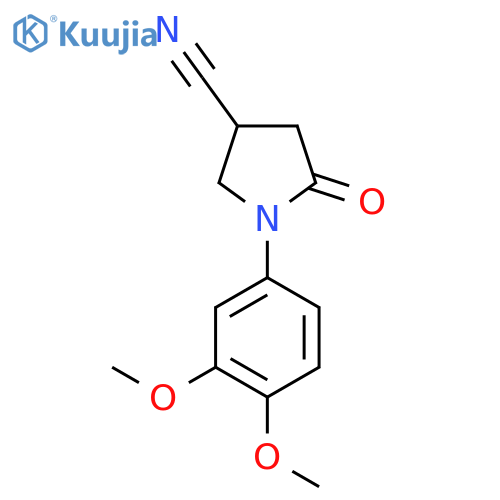 1-(3,4-Dimethoxyphenyl)-5-oxopyrrolidine-3-carbonitrile structure