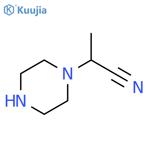 2-(1-piperazinyl)propanenitrile structure
