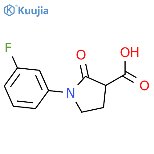 1-(3-Fluorophenyl)-2-oxopyrrolidine-3-carboxylic acid structure