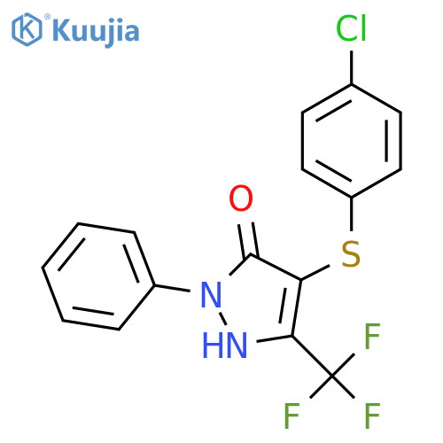 4-[(4-chlorophenyl)sulfanyl]-1-phenyl-3-(trifluoromethyl)-1H-pyrazol-5-ol structure
