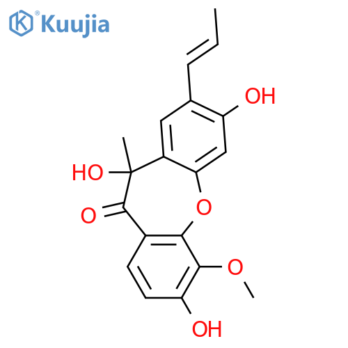 3,7,11-Trihydroxy-6-methoxy-11-methyl-2-(1-propenyl)dibenz[b,f]oxepin-10(11H)-one; (S,E)-form structure