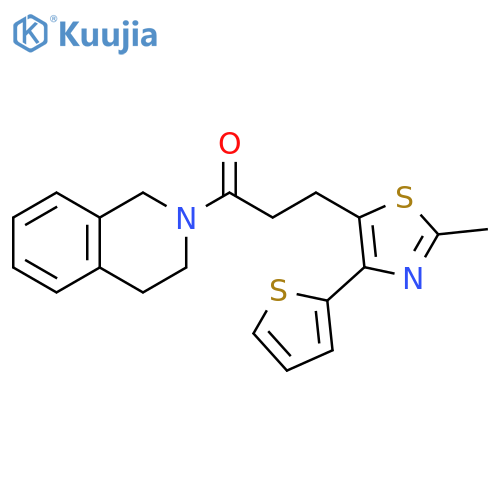3-[2-methyl-4-(thiophen-2-yl)-1,3-thiazol-5-yl]-1-(1,2,3,4-tetrahydroisoquinolin-2-yl)propan-1-one structure