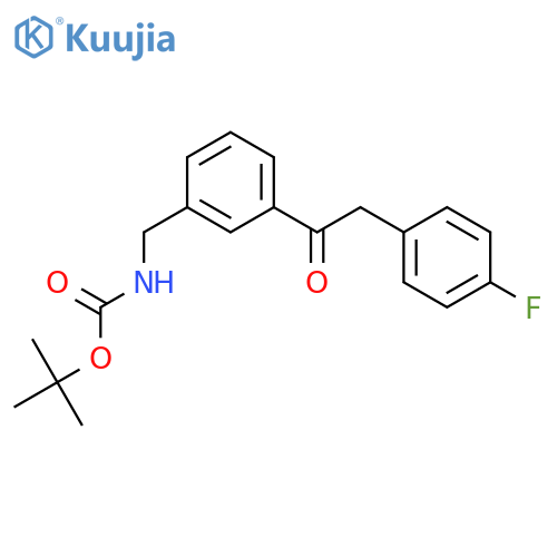 Tert-butyl N-[[3-[2-(4-fluorophenyl)acetyl]phenyl]methyl]carbamate structure