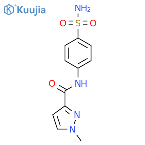 1-methyl-N-(4-sulfamoylphenyl)-1H-pyrazole-3-carboxamide structure