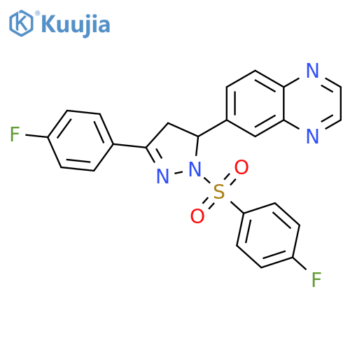 6-[1-(4-fluorobenzenesulfonyl)-3-(4-fluorophenyl)-4,5-dihydro-1H-pyrazol-5-yl]quinoxaline structure