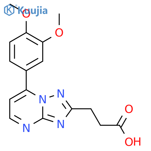 3-7-(3,4-dimethoxyphenyl)-1,2,4triazolo1,5-apyrimidin-2-ylpropanoic acid structure