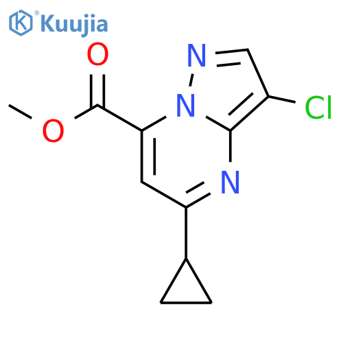 methyl 3-chloro-5-cyclopropylpyrazolo[1,5-a]pyrimidine-7-carboxylate structure