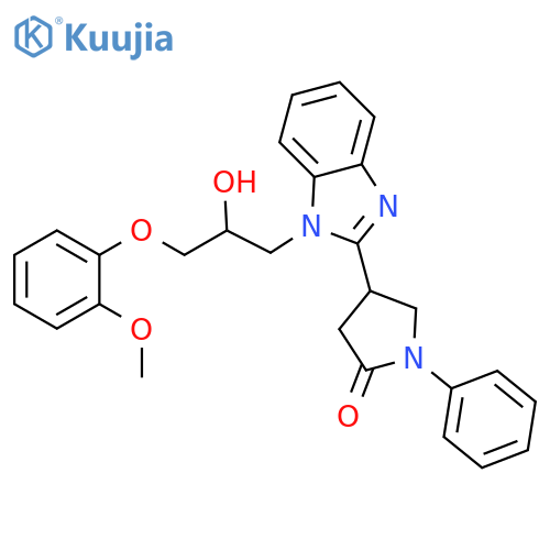 4-{1-[2-hydroxy-3-(2-methoxyphenoxy)propyl]-1H-1,3-benzodiazol-2-yl}-1-phenylpyrrolidin-2-one structure