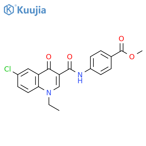 methyl 4-(6-chloro-1-ethyl-4-oxo-1,4-dihydroquinoline-3-amido)benzoate structure