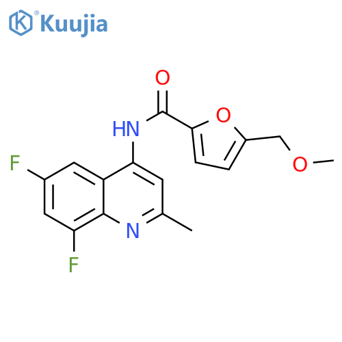 N-(6,8-difluoro-2-methylquinolin-4-yl)-5-(methoxymethyl)furan-2-carboxamide structure
