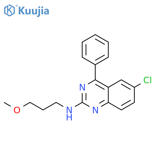 6-chloro-N-(3-methoxypropyl)-4-phenylquinazolin-2-amine structure