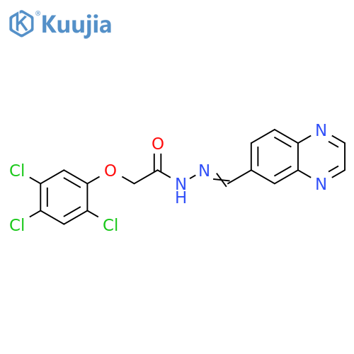 N'-[(1E)-(quinoxalin-6-yl)methylidene]-2-(2,4,5-trichlorophenoxy)acetohydrazide structure