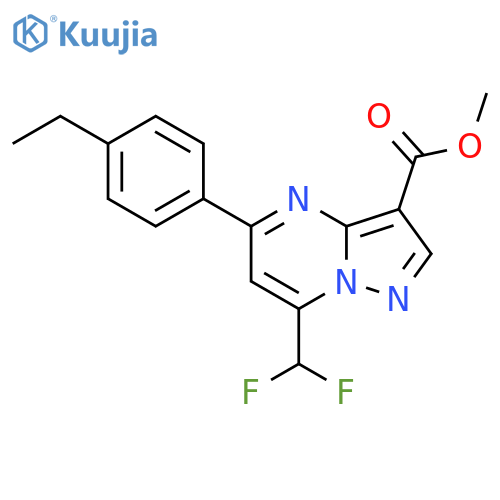 methyl 7-(difluoromethyl)-5-(4-ethylphenyl)pyrazolo1,5-apyrimidine-3-carboxylate structure